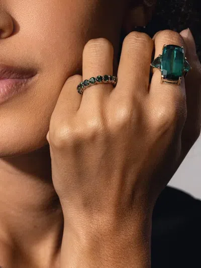 Fiszman Jewel 18k Yellow Gold Tourmaline Eternity Ring In Metallic