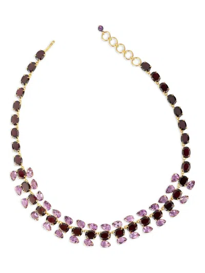 Bounkit Jewelry Sharon Garnet And Amethyst Necklace In Multi