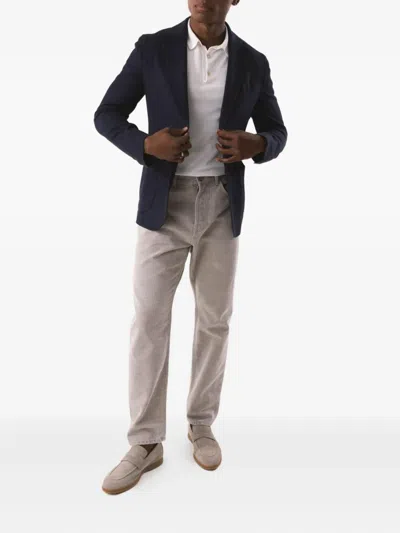 Eleventy Single-breasted Patch-pocket Blazer In Blue