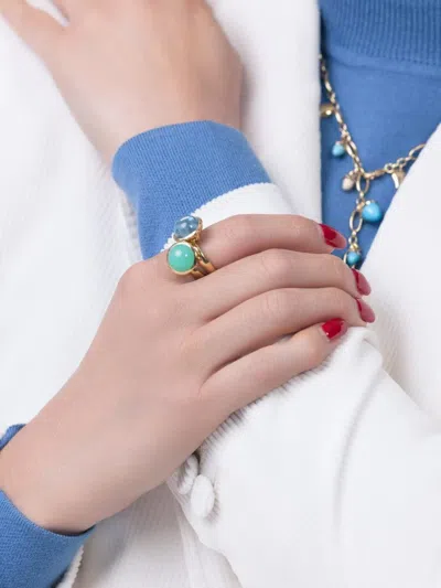 Tamara Comolli Yellow Gold Bouton Chrysoprase Ring In Gold