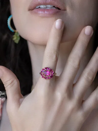 Irene Neuwirth 18k Rose Gold Rubellite Floret Gemmy Ring In Pink