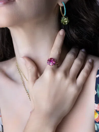 Irene Neuwirth 18k Rose Gold Rubellite Floret Gemmy Ring In Pink