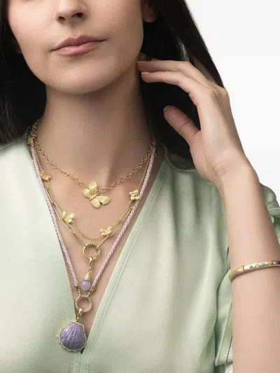 Tanya Farah 18kt Yellow Gold Five Station Diamond Necklace In Gold