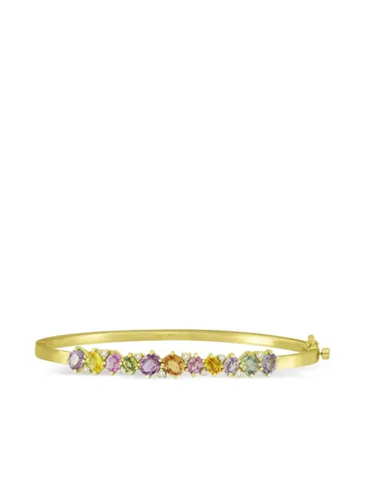 Sutra 18k Yellow Gold Diamond & Mixed Sapphire Bangle In Gold