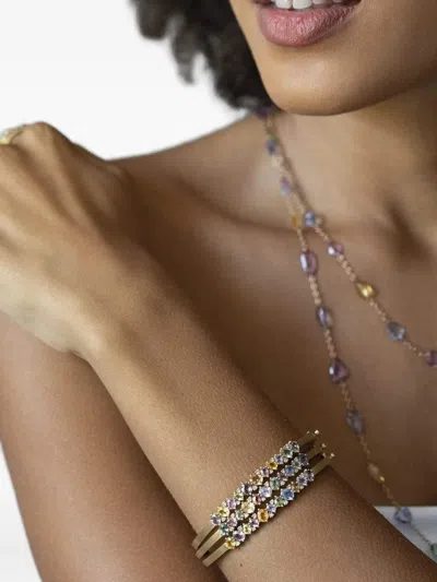 Sutra 18k Yellow Gold Diamond & Mixed Sapphire Bangle In Gold