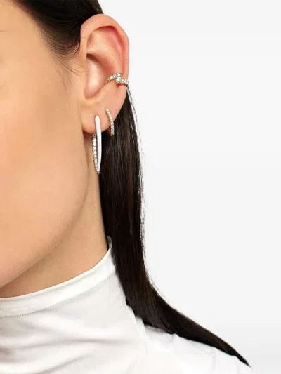 Melissa Kaye 18k White Gold Medium Cristina Diamond Earrings In Metallic