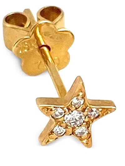 Stéfère 18k Yellow Gold Mini Lucky Stars Diamond Earrings In Gold