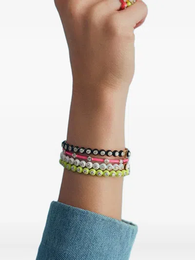 Melissa Kaye 18k Yellow Gold Neon Pink Audrey Diamond Eternity Band In Pink