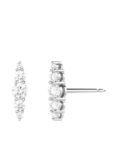 Melissa Kaye 18k White Gold Aria Diamond Earrings In Metallic
