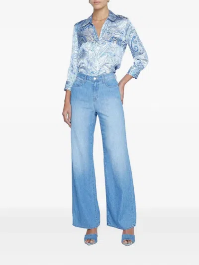 L'agence Alicent Wide-leg Jeans In Blue
