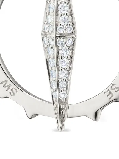 Monica Rich Kosann Points North Large Compass Embellished Charm In Silver