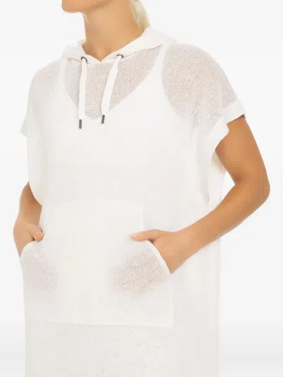 Brunello Cucinelli Pocket Hoodie In White