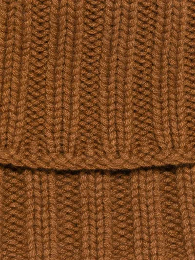 Dell'oglio Ribbed Scarf In Brown