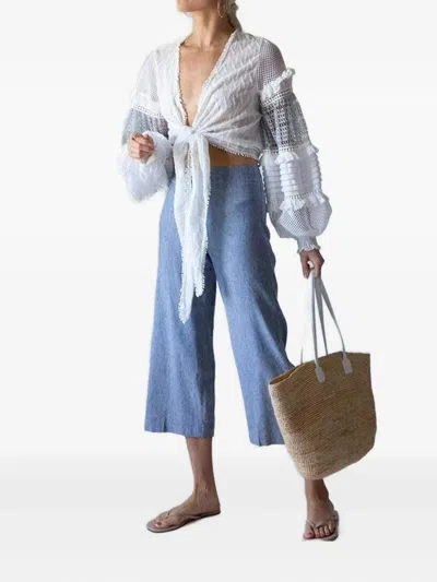 Avenue Montaigne Alex Cropped Trousers In Blue