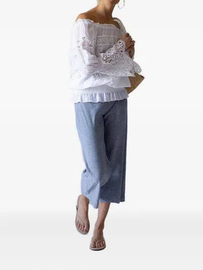 Avenue Montaigne Alex Cropped Trousers In Blue