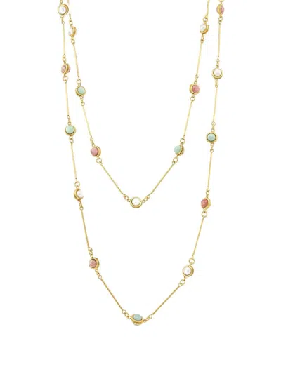Sylvia Toledano Amazonite Pearl Candies Necklace In Gold