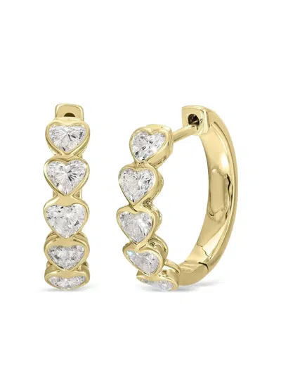 Anita Ko 18k Yellow Gold Small Heart Diamond Hoop Earrings In Gold