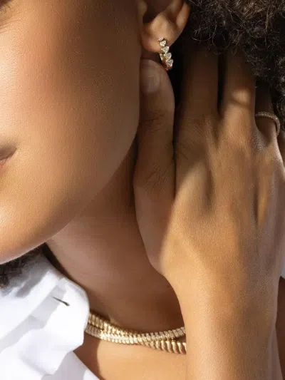 Anita Ko 18k Yellow Gold Small Heart Diamond Hoop Earrings In Gold