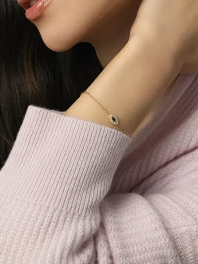 Anita Ko 18k Yellow Gold Evil Eye Diamond And Sapphire Bracelet In Gold