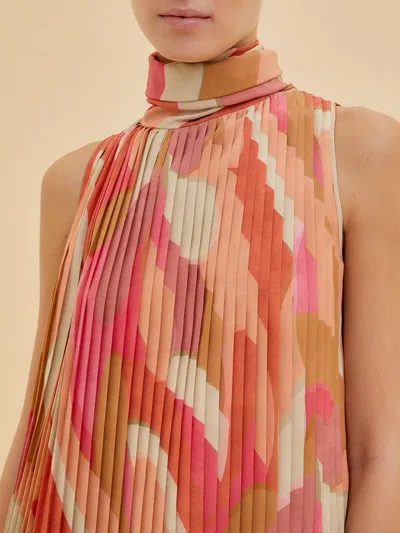 Raquel Diniz Nina Pleated Minidress In Pink