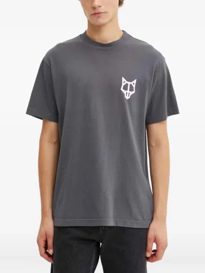 Naked Wolfe Logo-print T-shirt In Gray
