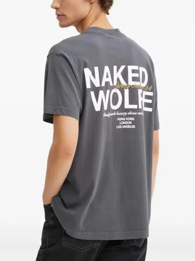 Naked Wolfe Logo-print T-shirt In Gray