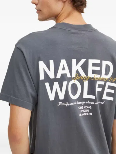 Naked Wolfe Logo-print T-shirt In Gray