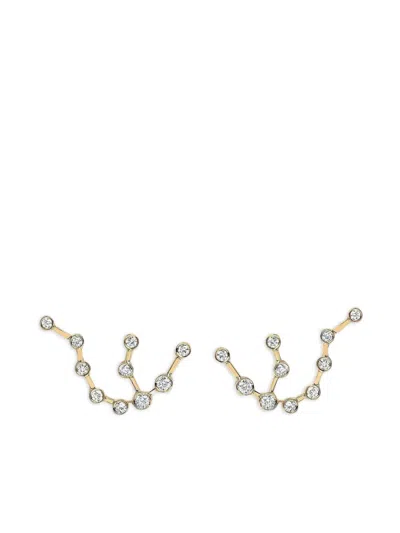 Logan Hollowell 14k Yellow Gold Aquarius Constellation Diamond Diamond Earrings In Multi