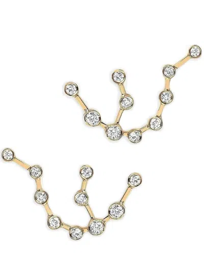 Logan Hollowell 14k Yellow Gold Aquarius Constellation Diamond Diamond Earrings In Multi