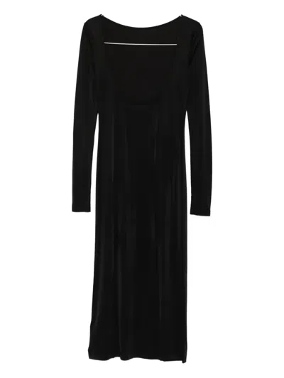 Filippa K Scoop-back Jersey Midi Dress In Black