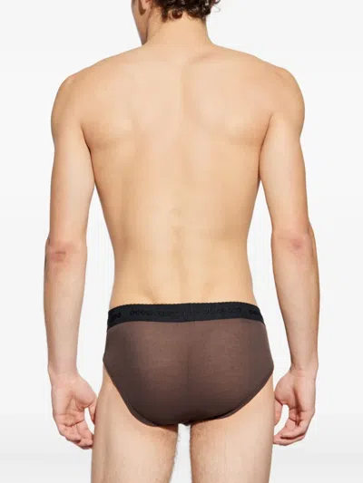Dsquared2 Logo-waistband Briefs In Brown