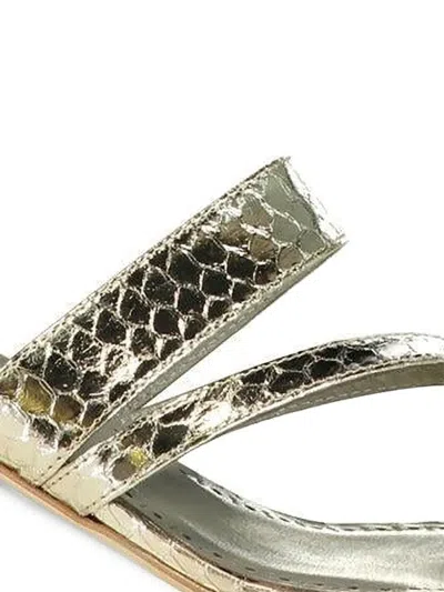 Manolo Blahnik 50mm Susaperf Snakeskin Sandals In Brown