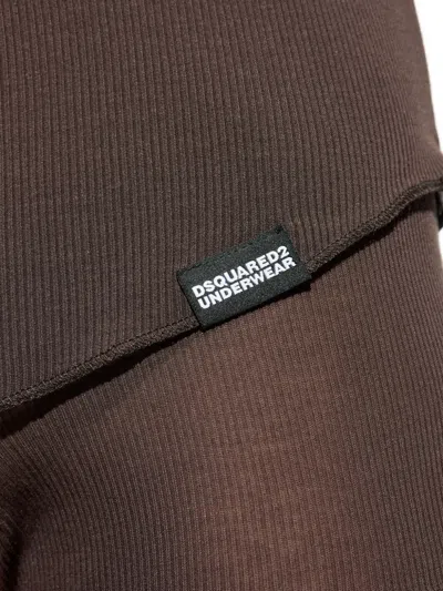 Dsquared2 Button Ribbed Long-sleeve T-shirt In Brown