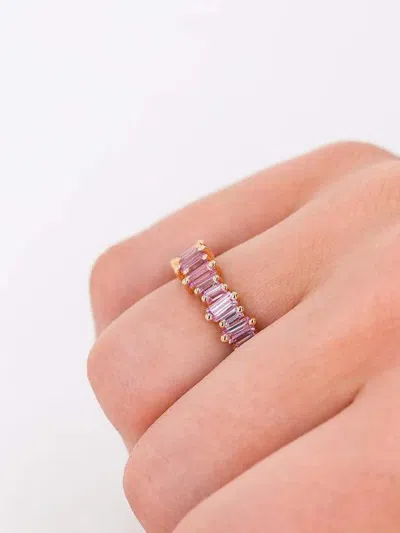 Suzanne Kalan 18kt Rose Gold Sapphire Band Ring In Red