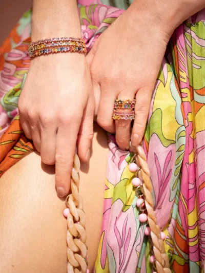 Suzanne Kalan 18kt Rose Gold Sapphire Band Ring In Red