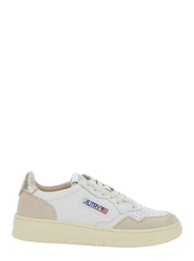 Autry 'medalist' White Low Top Sneakers With Logo Patch On Tongue And Side In Leather Blend Woman In White