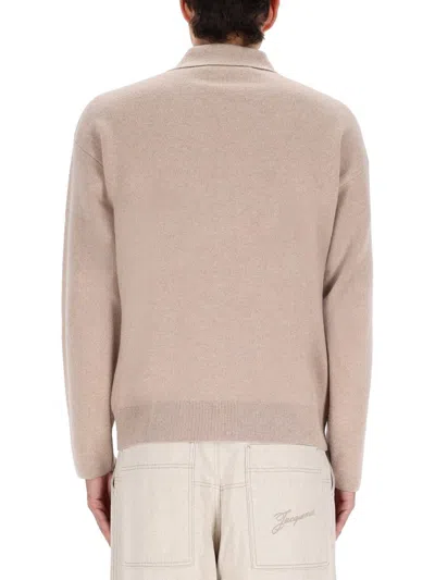 Jacquemus La Maille Vareuse Pallone Wool And Cashmere-blend Sweater In Neutral