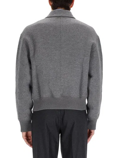 Jacquemus Grey Jacket With Classic Collar And Dropped Shoulders In Wool Man In Gray