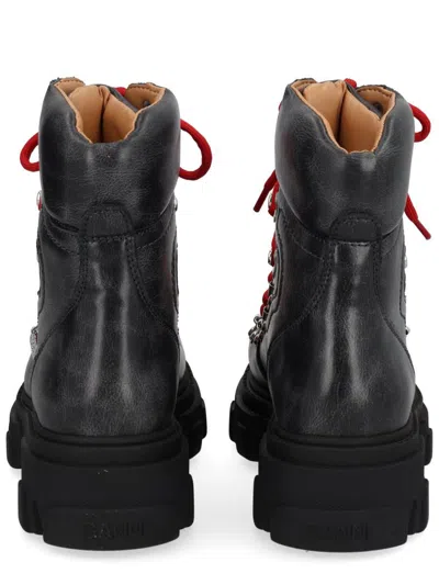 Ganni Ankle Mountain Boots Chunky Sole In Black