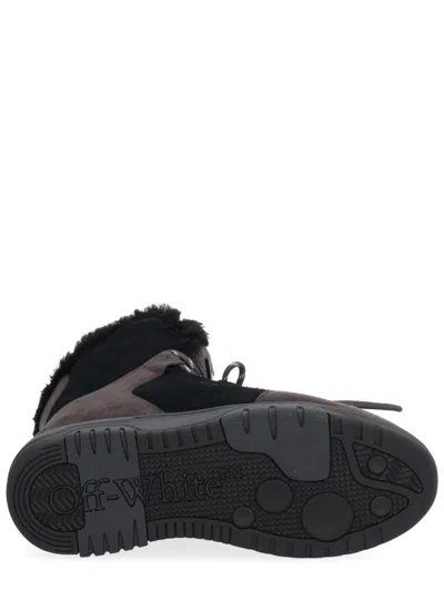 Off-white Winter Sneaker Boot Round Toe Leather In Brown