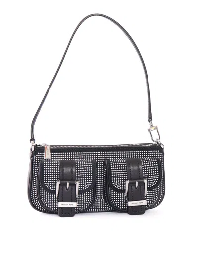 Michael Kors Small Zoe Embellished Shoulder Bag In Black