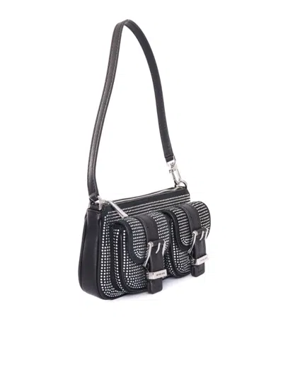 Michael Kors Small Zoe Embellished Shoulder Bag In Black