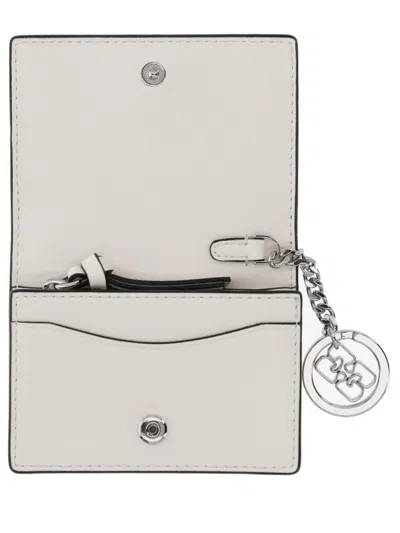 Ganni Card Wallet With Charm In Neutral