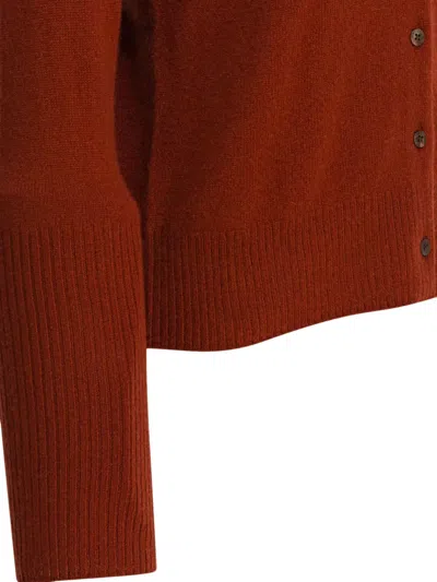 Guest In Residence Button-front Ribbed Cardigan In Red
