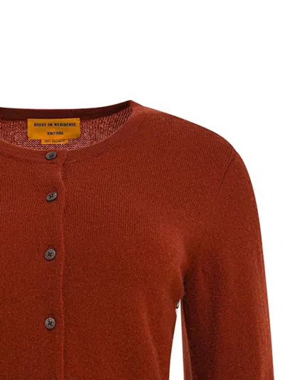 Guest In Residence Button-front Ribbed Cardigan In Red