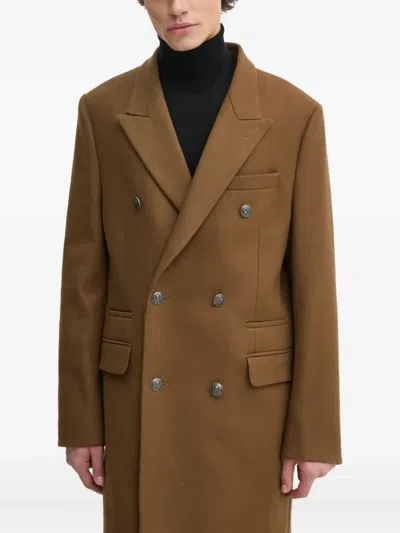 戗驳领双排扣外套