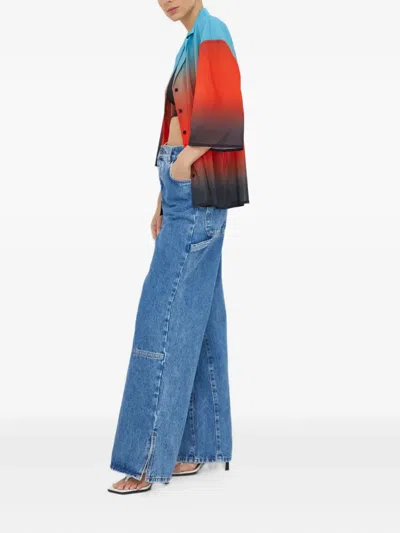 Won Hundred Gradient-design Shirt In Red