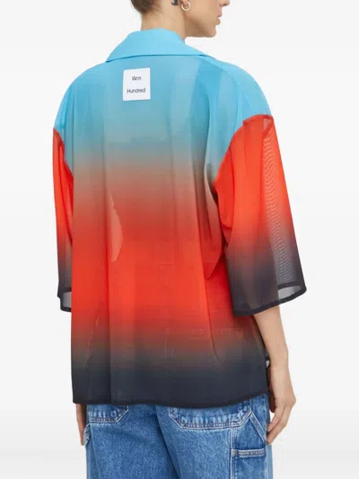 Won Hundred Gradient-design Shirt In Red