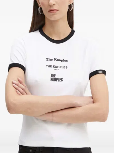 The Kooples Serigraphy Crew-neck T-shirt In White