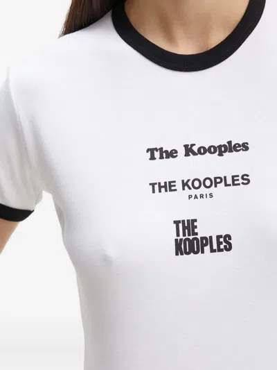 The Kooples Serigraphy Crew-neck T-shirt In White